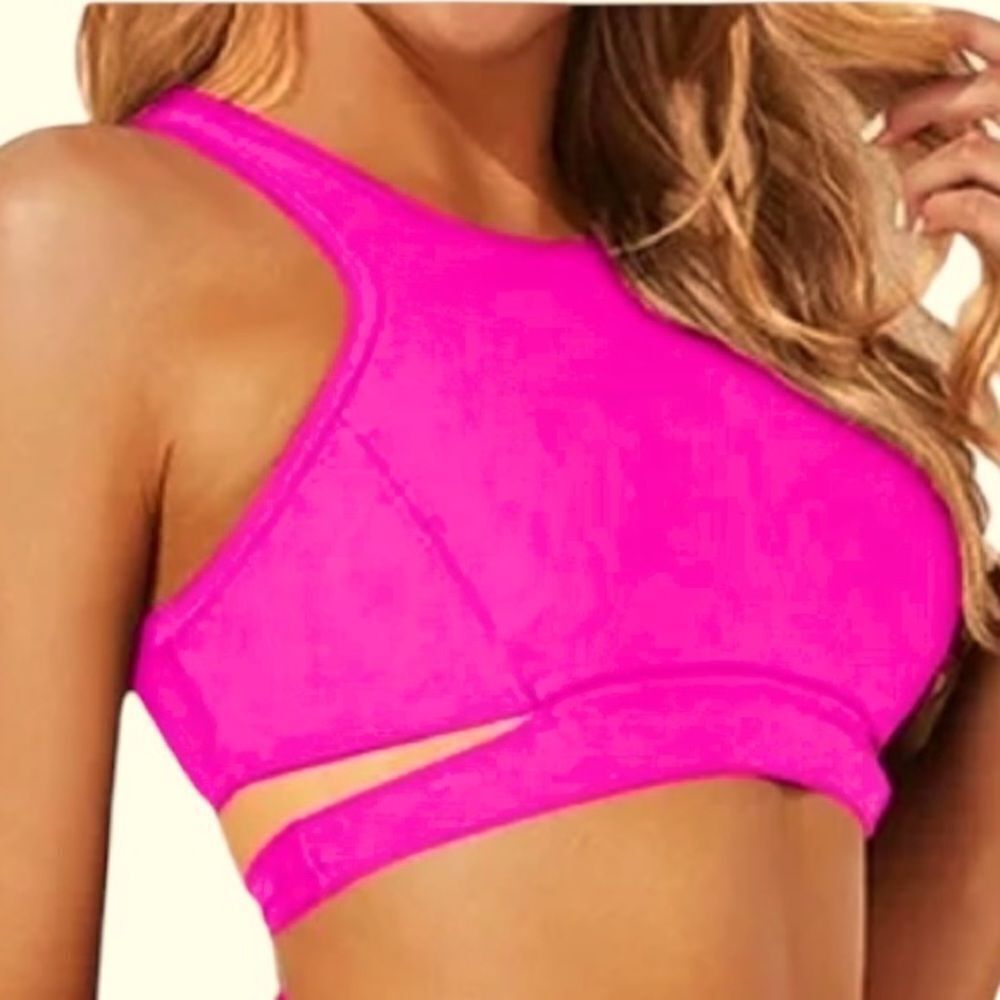 Tempt Me Women’s High Neck Sporty Swim Top, Size M,‎ NWT